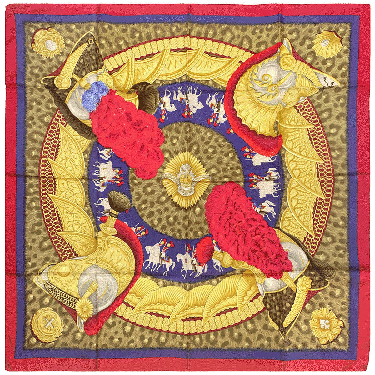 Hermes Scarf "Casques et Plumets" by Julia Abadie 90cm Silk | Carre Foulard