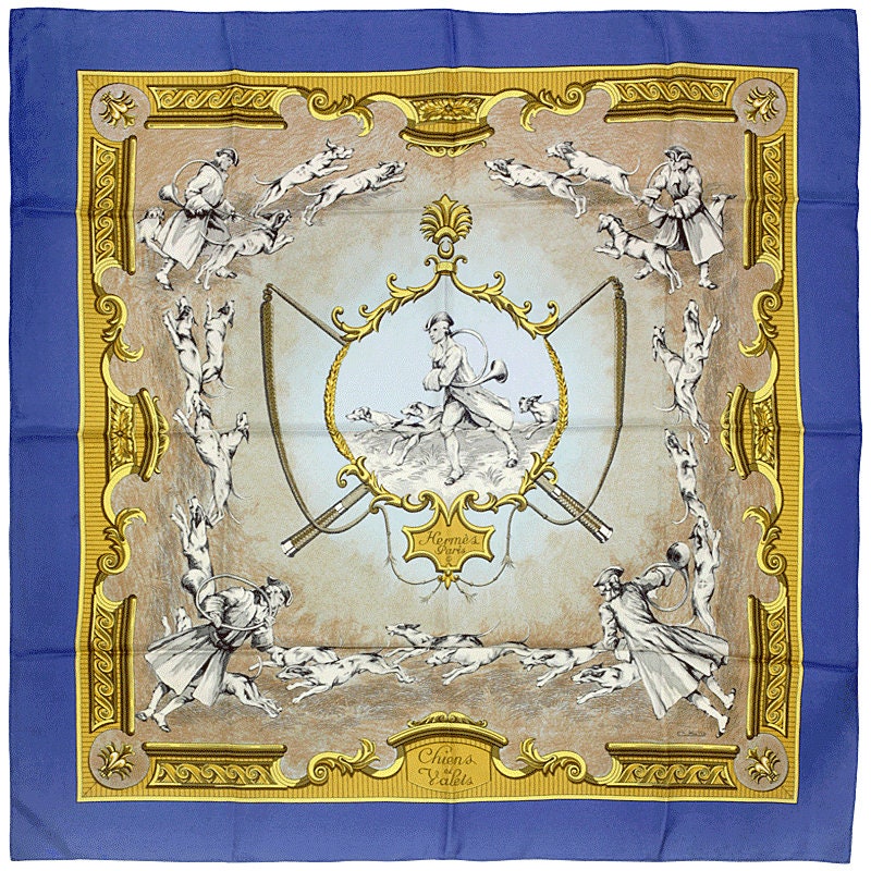 Hermes Scarf "Chiens et Valets" by Charles Hallo 90cm Silk | Carre Foulard