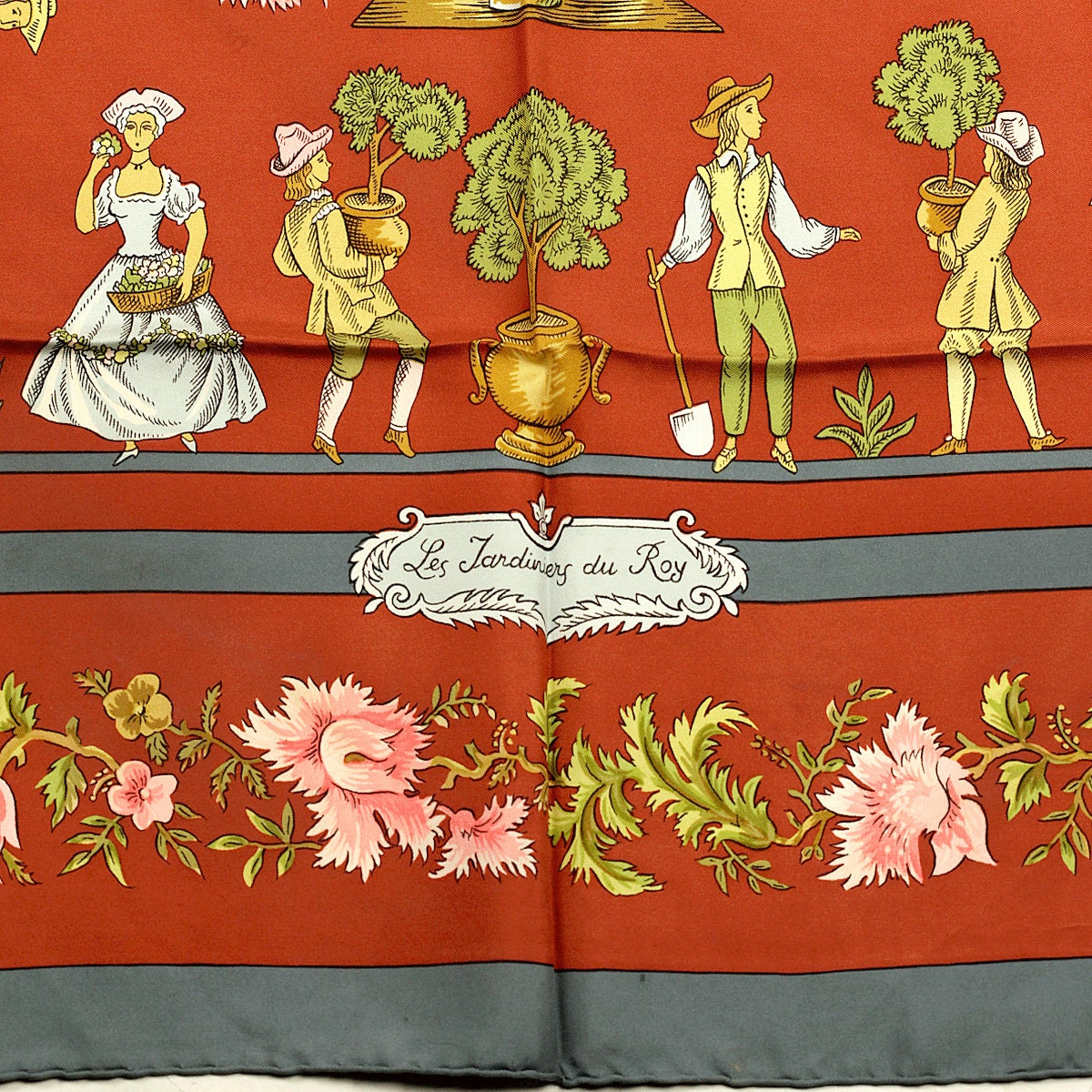 Hermes Scarf "Jardiniers du Roy" by Maurice Tranchant 90cm Silk | Carre Foulard