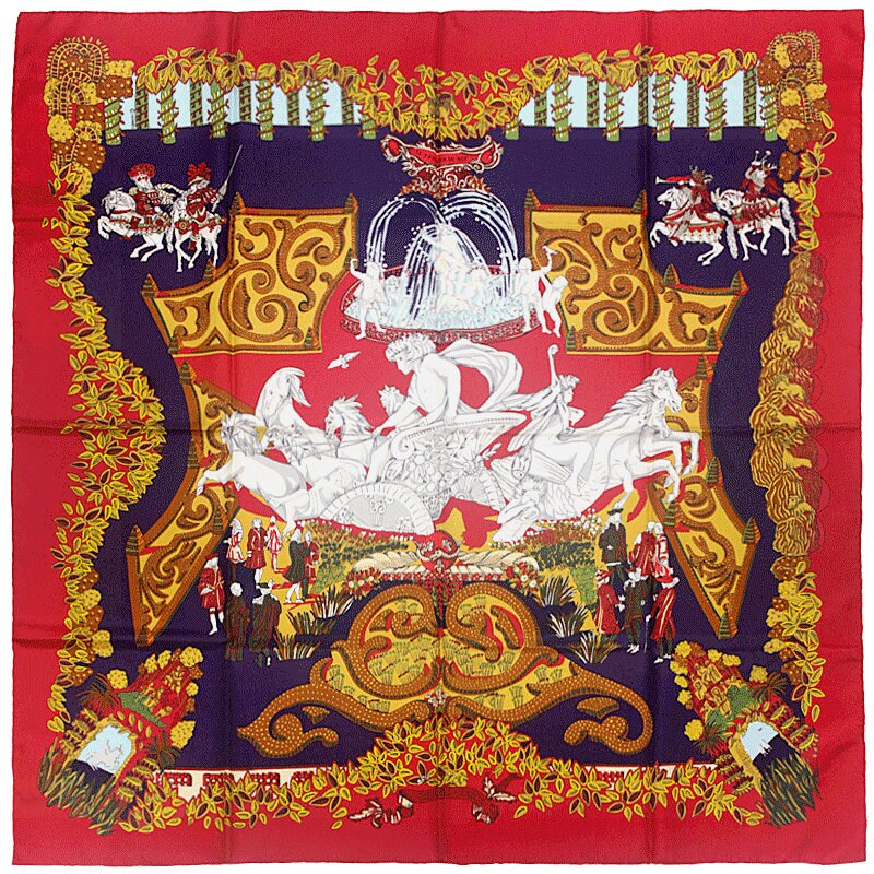 Hermes Scarf "Le Paradis du Roy" by Annie Faivre 90cm Silk | Carre Foulard