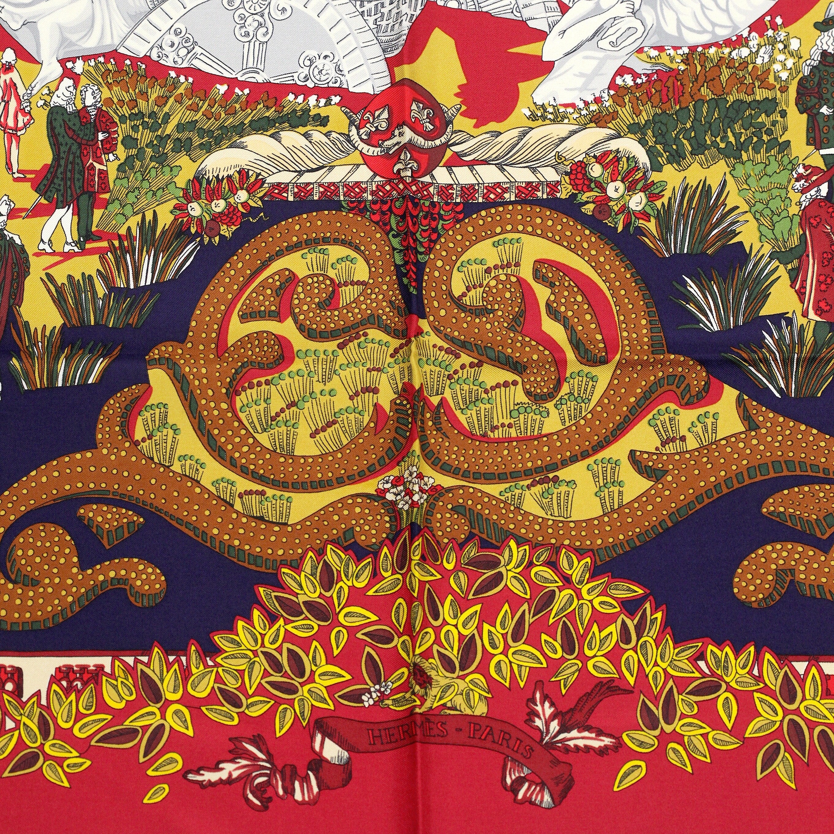 Hermes Scarf "Le Paradis du Roy" by Annie Faivre 90cm Silk | Carre Foulard