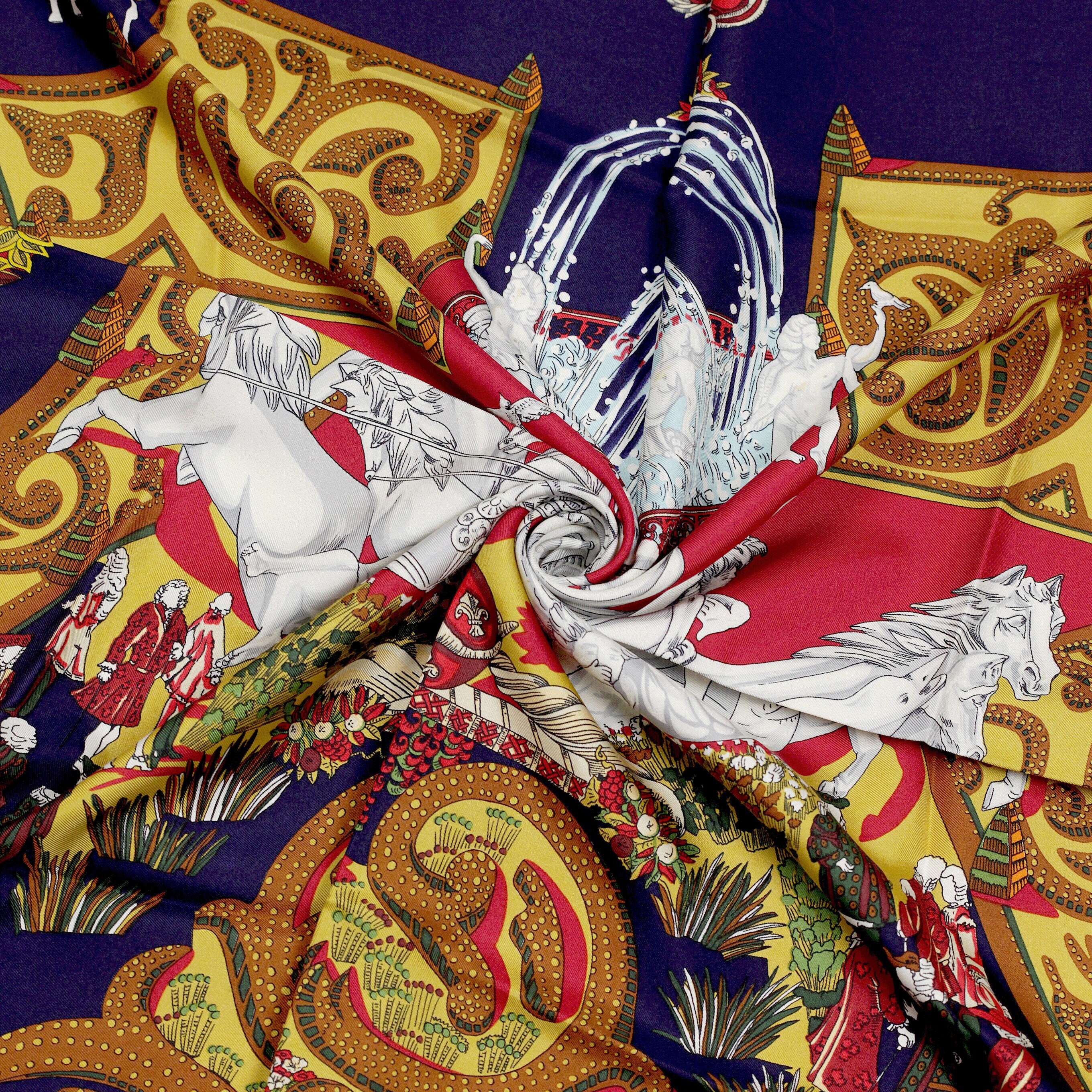 Hermes Scarf "Le Paradis du Roy" by Annie Faivre 90cm Silk | Carre Foulard