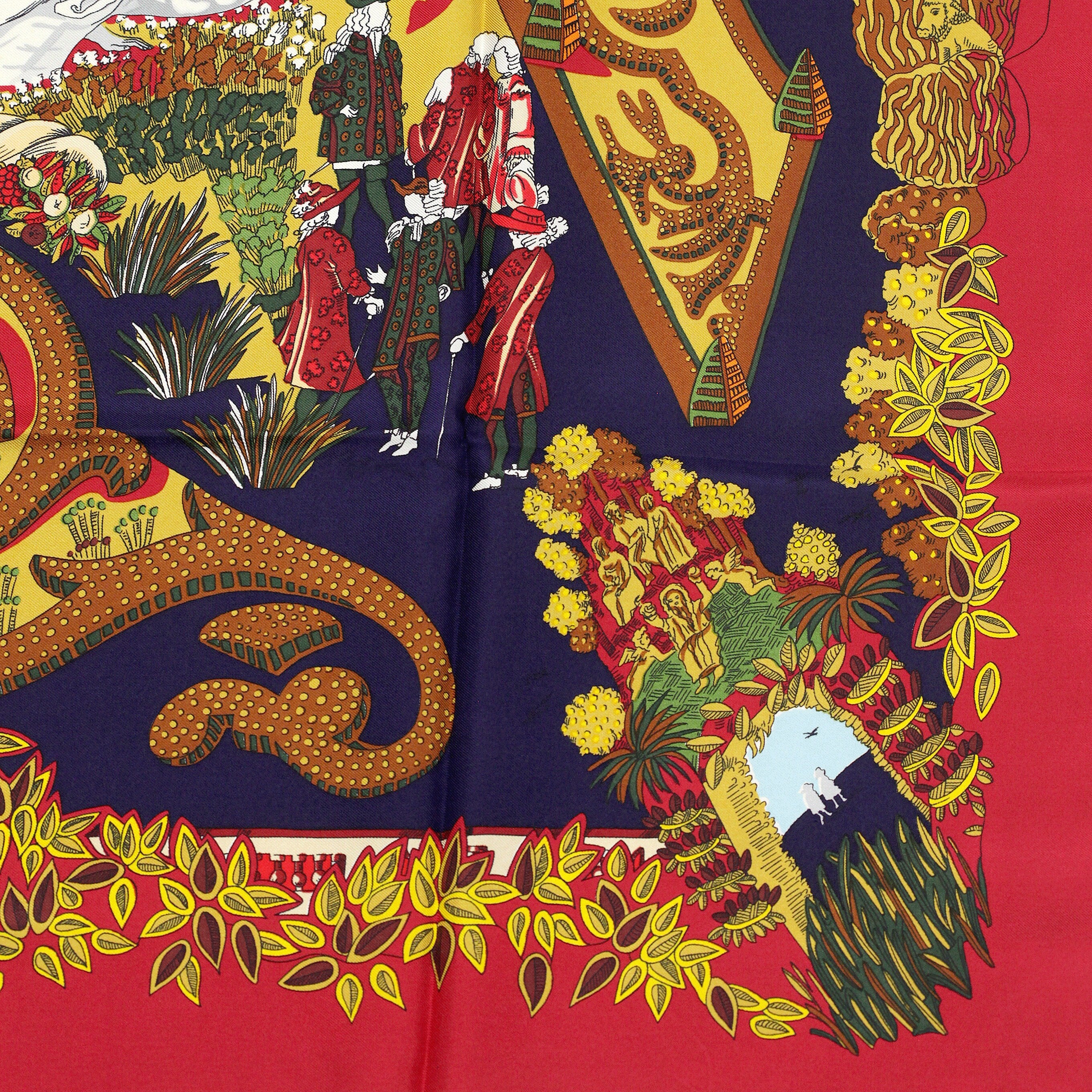 Hermes Scarf "Le Paradis du Roy" by Annie Faivre 90cm Silk | Carre Foulard