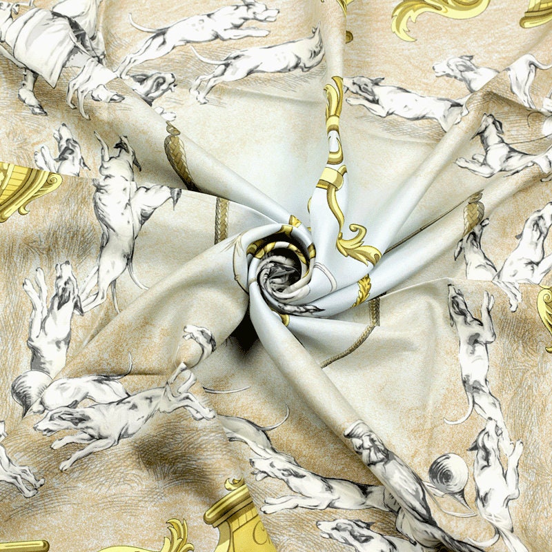Hermes Scarf "Chiens et Valets" by Charles Hallo 90cm Silk | Carre Foulard