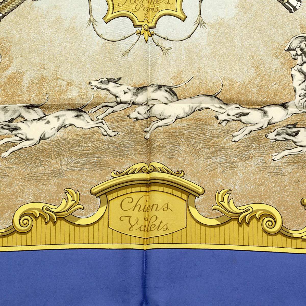 Hermes Scarf "Chiens et Valets" by Charles Hallo 90cm Silk | Carre Foulard