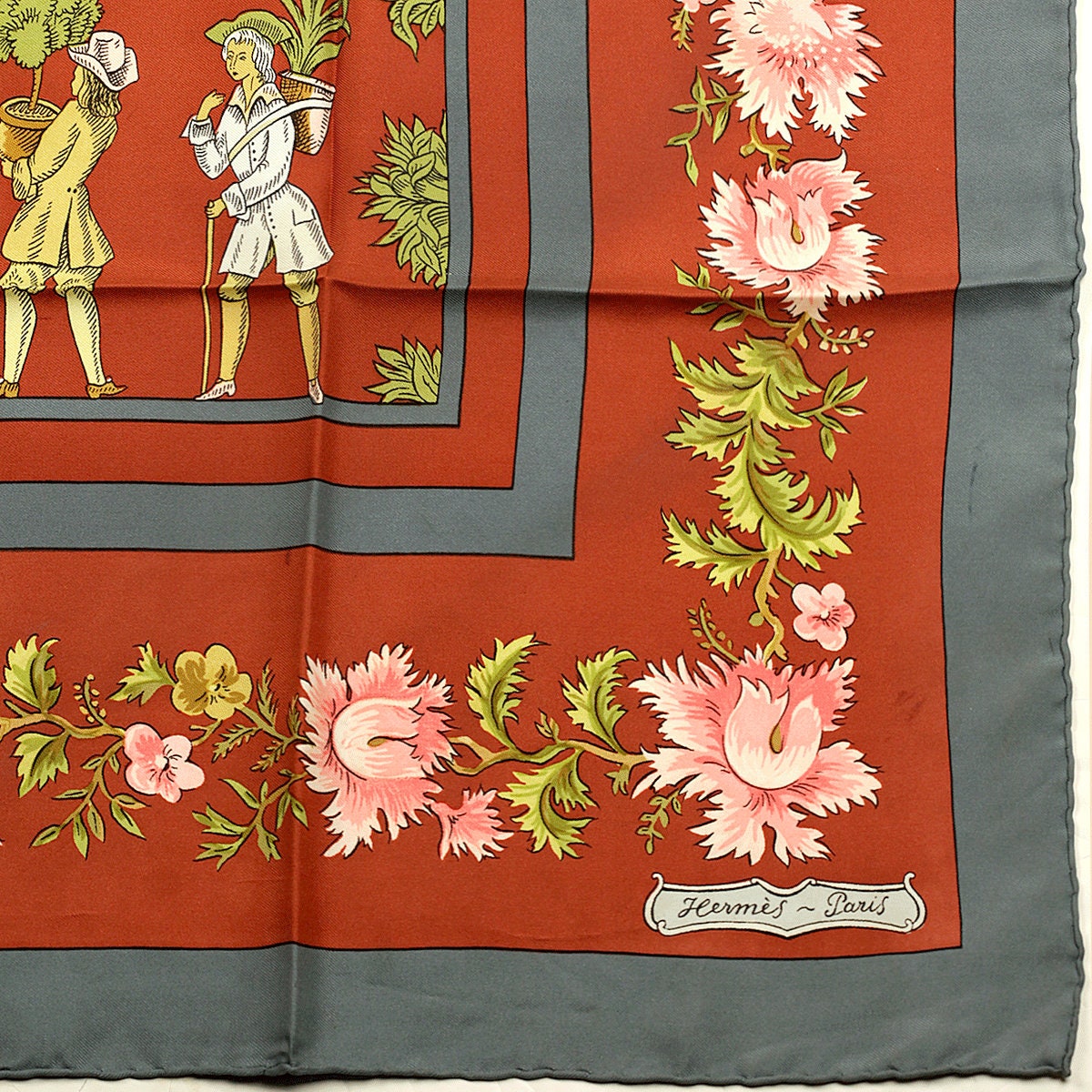 Hermes Scarf "Jardiniers du Roy" by Maurice Tranchant 90cm Silk | Carre Foulard