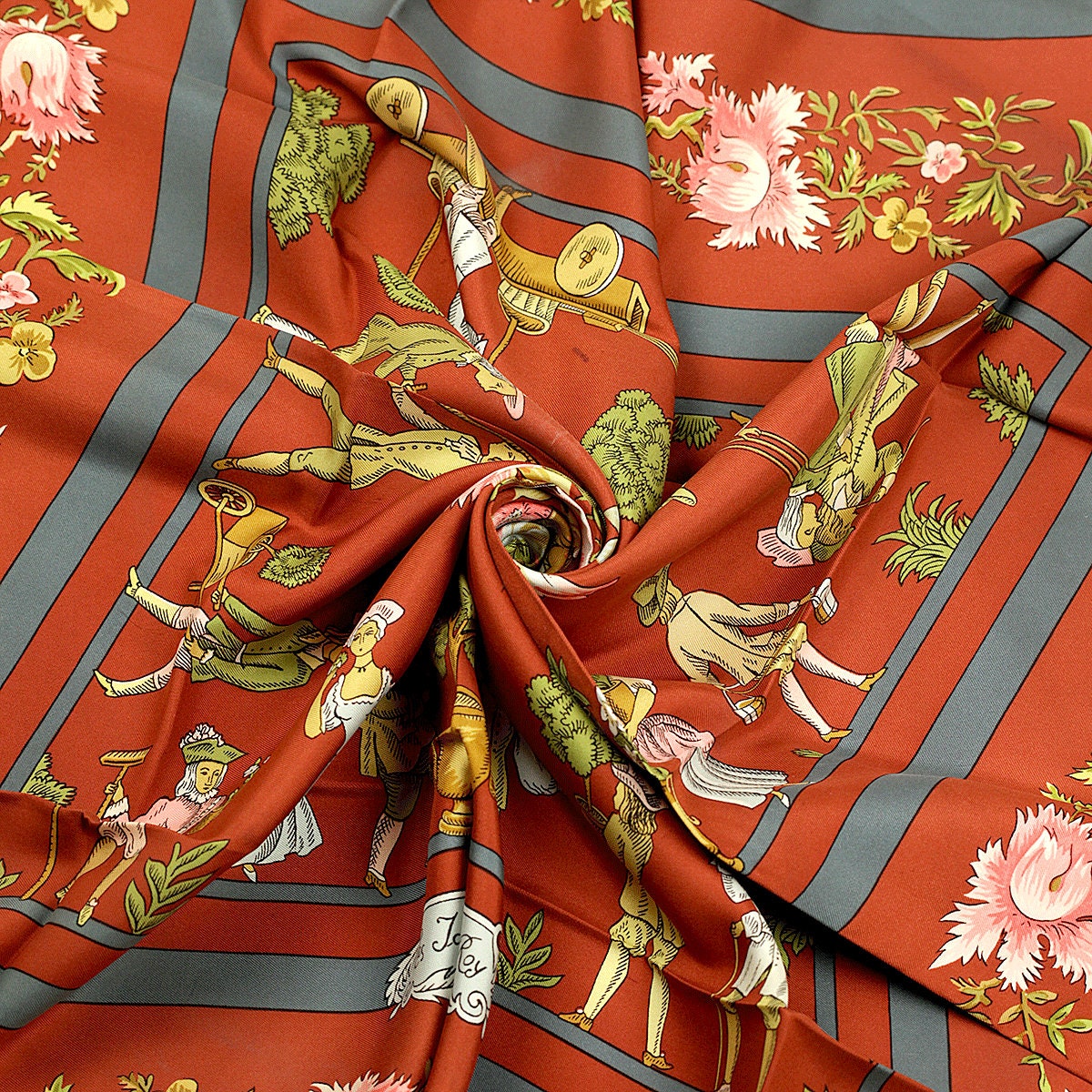 Hermes Scarf "Jardiniers du Roy" by Maurice Tranchant 90cm Silk | Carre Foulard