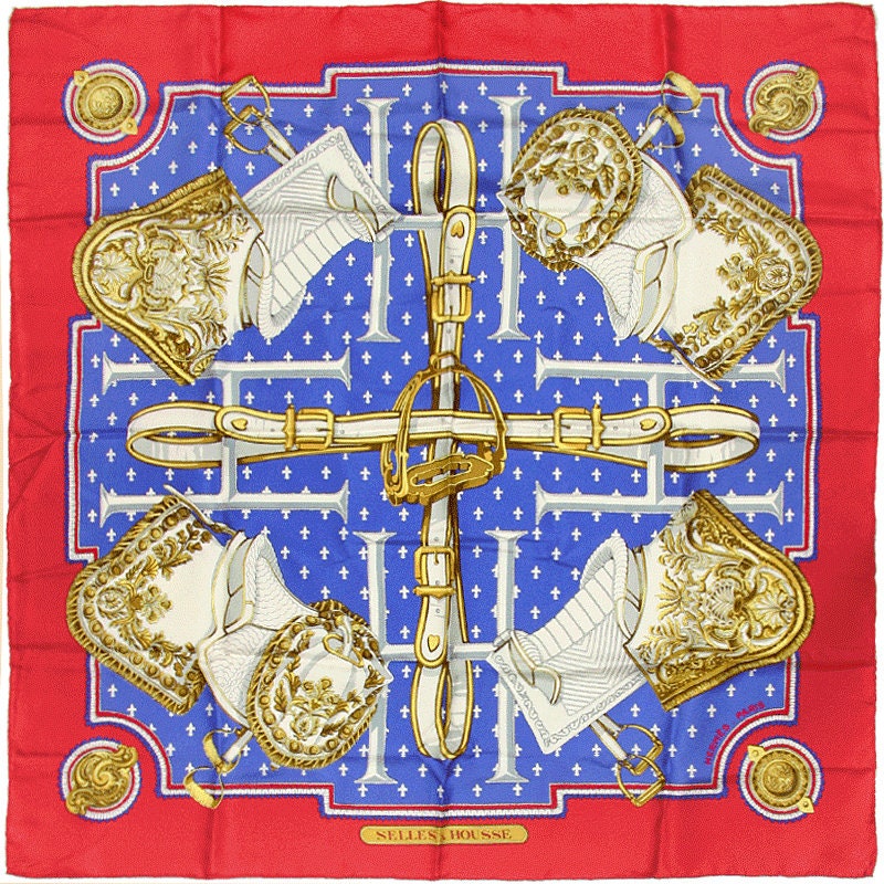 Hermes Scarf "Selles a Housse" by Christiane Vauzelles 90cm Silk | Carre Foulard