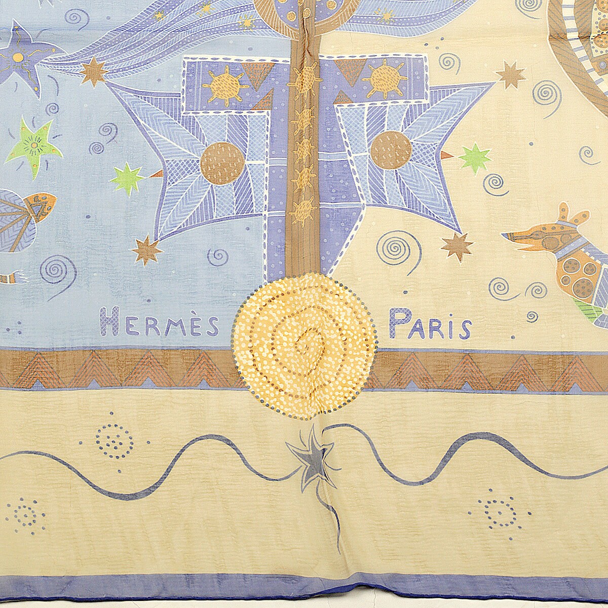 Hermes Scarf "Reve d'Australie" by Zoè Pauwels 140cm Mousseline Chiffon Silk | Carre Foulard