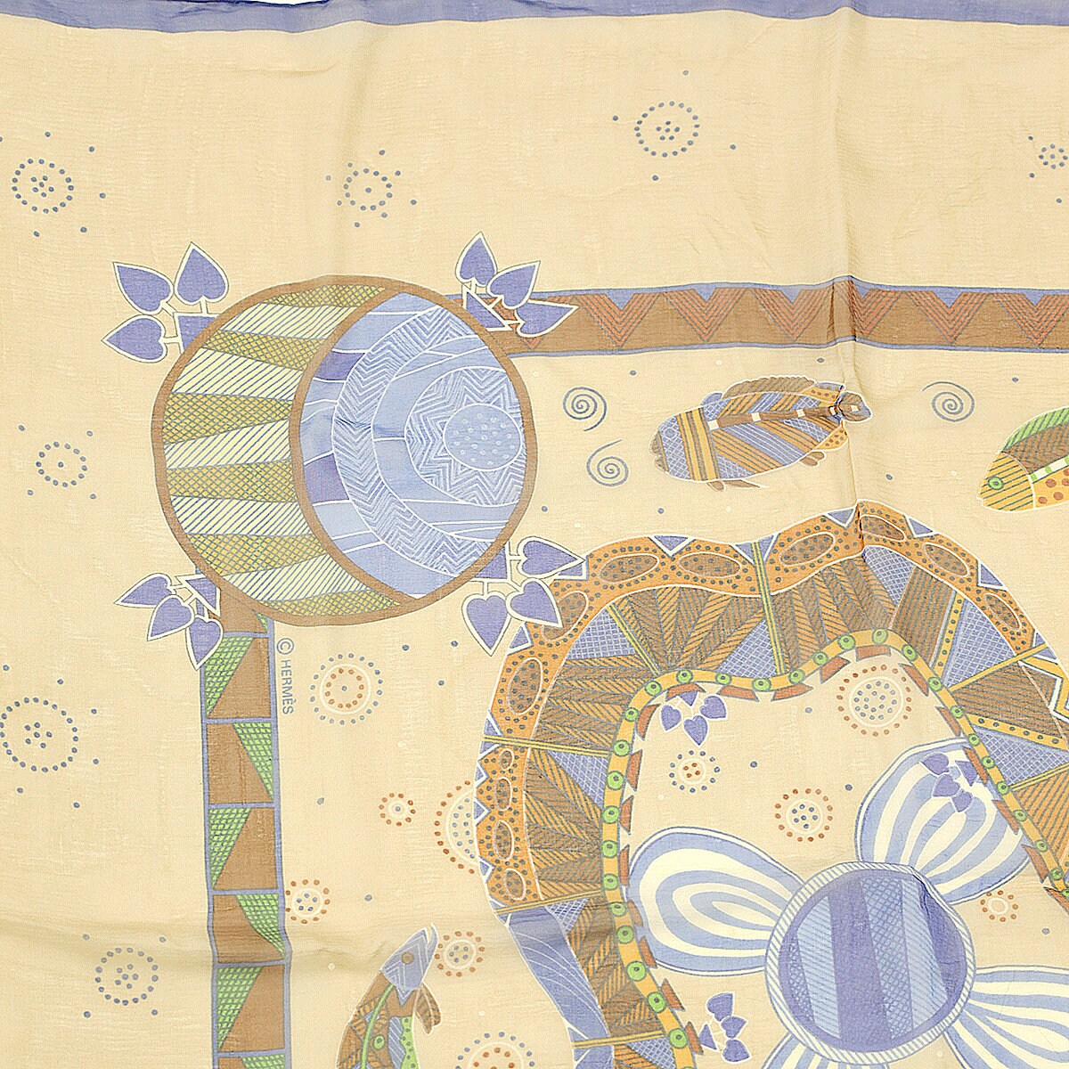 Hermes Scarf "Reve d'Australie" by Zoè Pauwels 140cm Mousseline Chiffon Silk | Carre Foulard