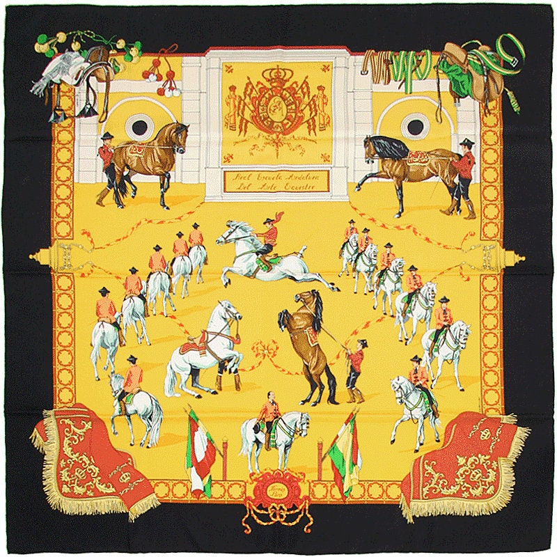 Hermes Scarf "Real Escuela Andaluza" by Hubert de Watrigant 90cm Silk | Carre Foulard