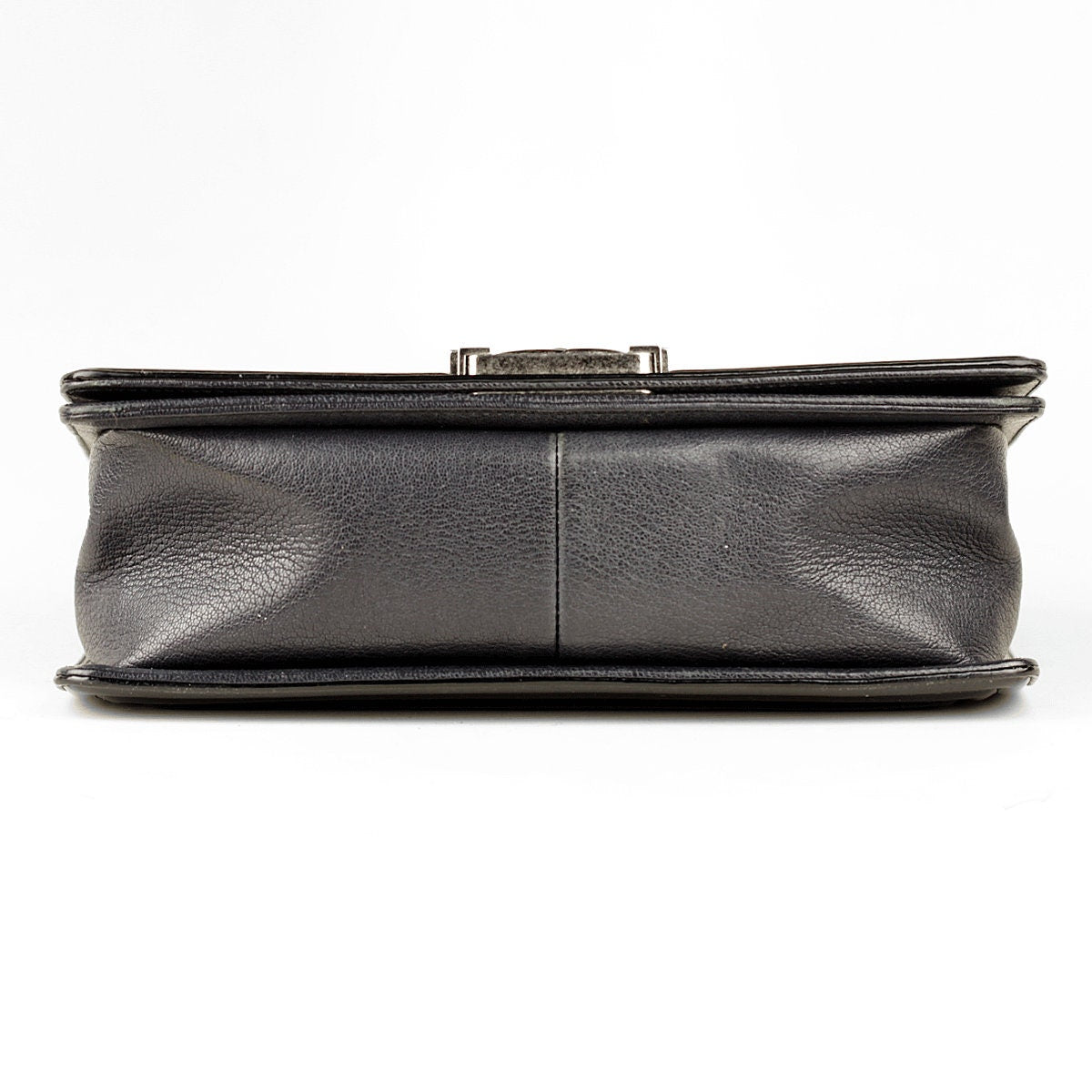 Chanel Boy Bag Medium Matte Caviar Leather with Ruthenium Hardware
