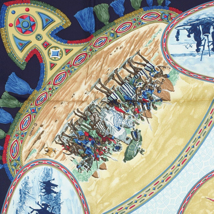 Hermes Scarf "Cavaliers Peuls" by Jean De Fougerolle 90cm Silk | Carre Foulard