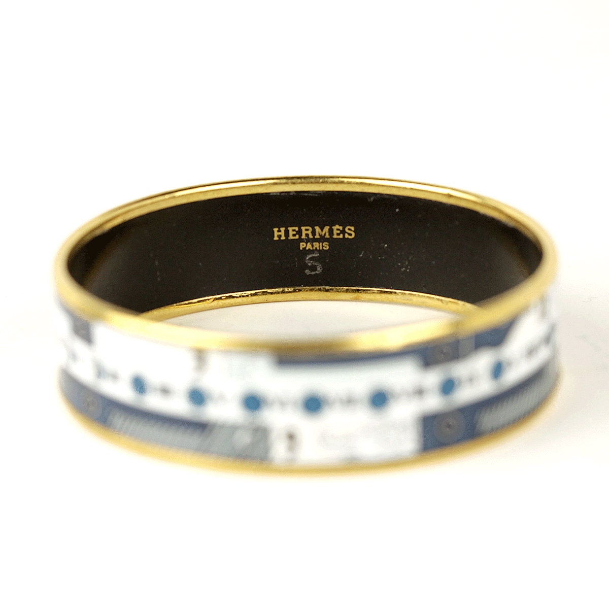 Hermes Bracelet 70 Wide Gold Enamel Astrologie Nouvelle | Bangle GHW
