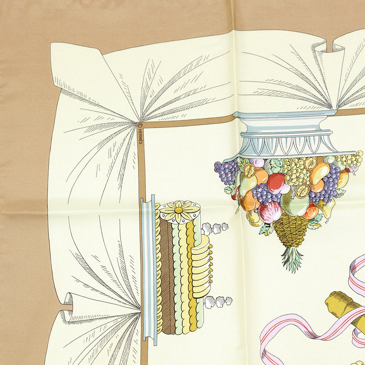 Hermes Scarf "A la Gloire de la Cuisine Francaise" by Philippe Dumas 90cm Silk | Carre Foulard