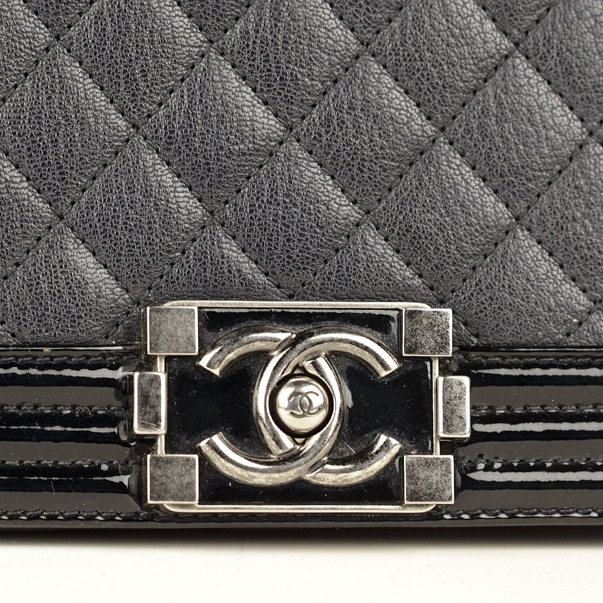 Chanel Boy Bag Medium Matte Caviar Leather with Ruthenium Hardware