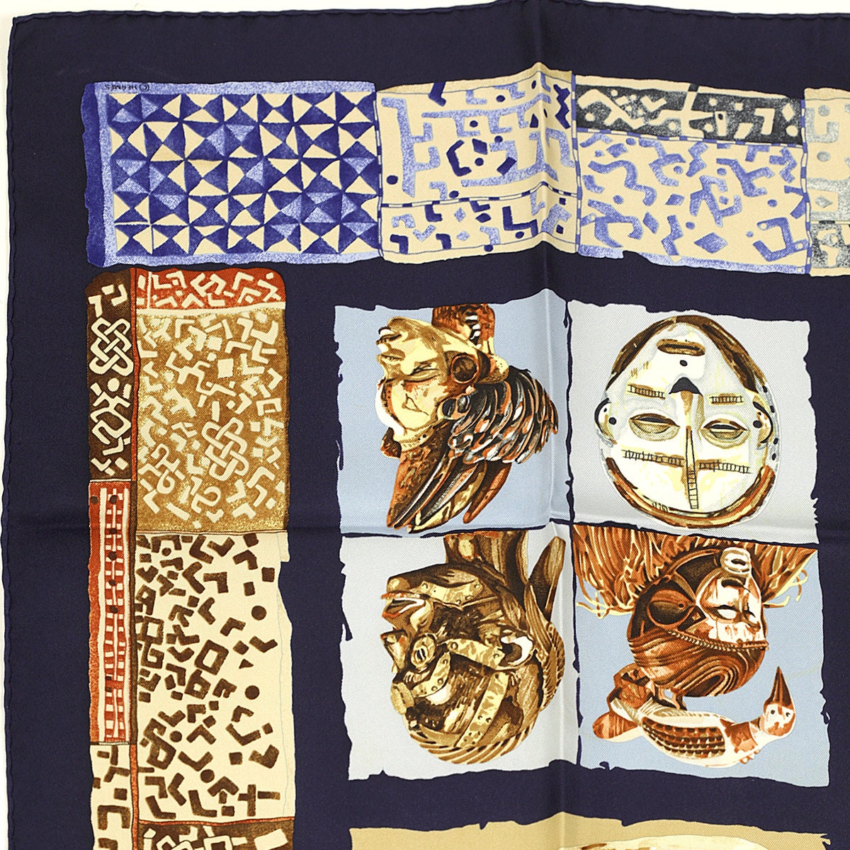 Hermes Scarf "Persona" by Loic Dubigeon 90cm Silk | Carre Foulard