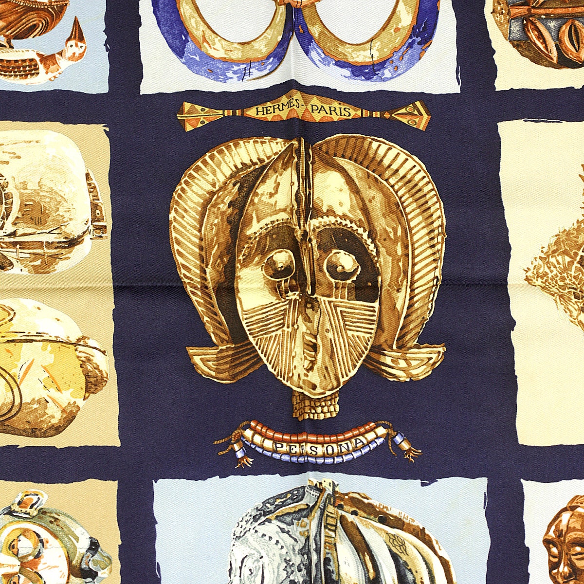 Hermes Scarf "Persona" by Loic Dubigeon 90cm Silk | Carre Foulard