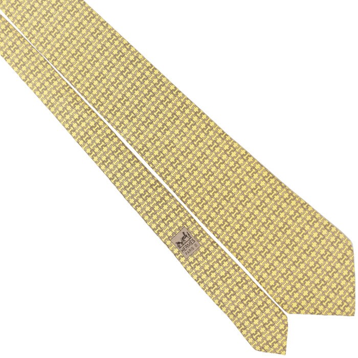 Hermes Men's Silk Tie Geometric Pattern 7986