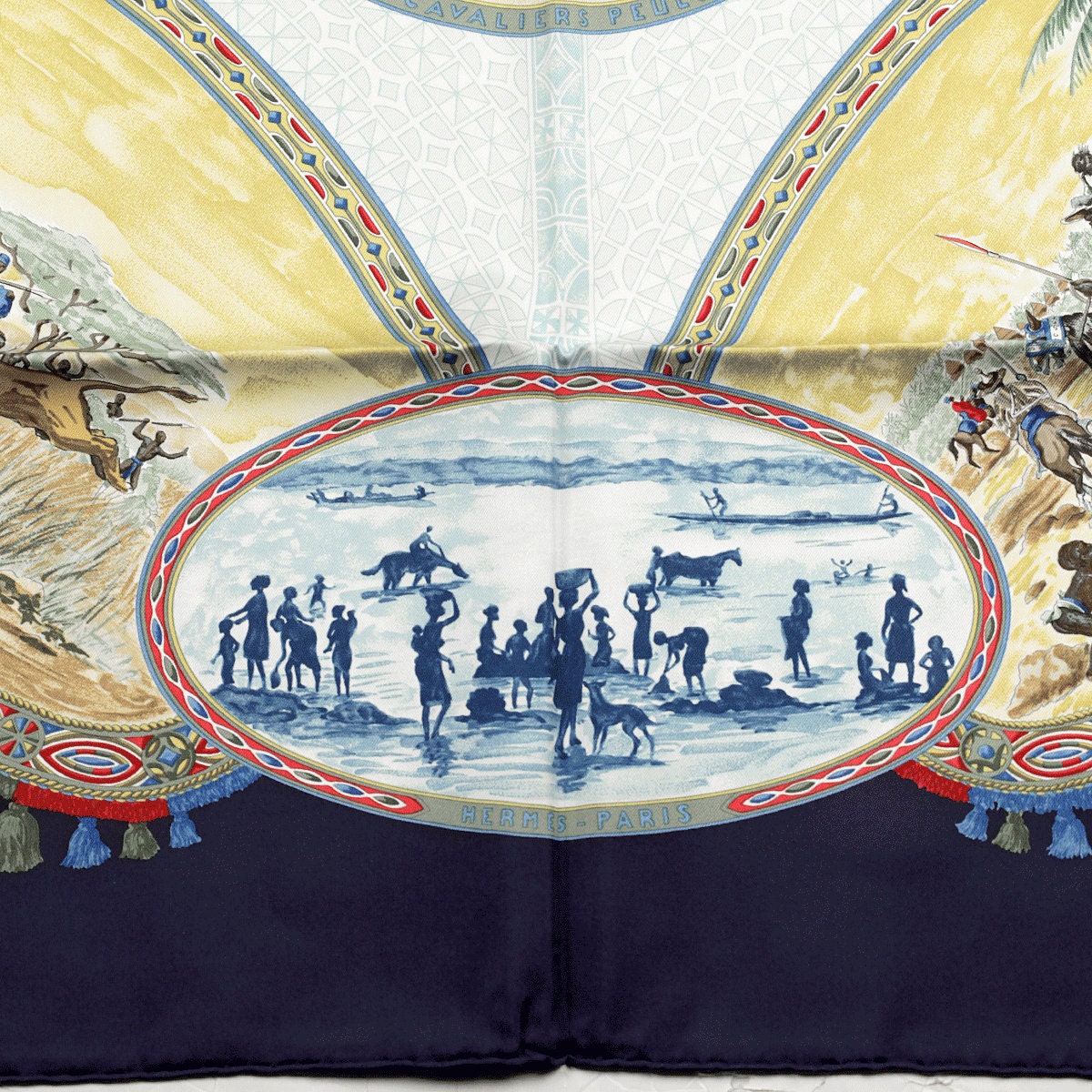 Hermes Scarf "Cavaliers Peuls" by Jean De Fougerolle 90cm Silk | Carre Foulard
