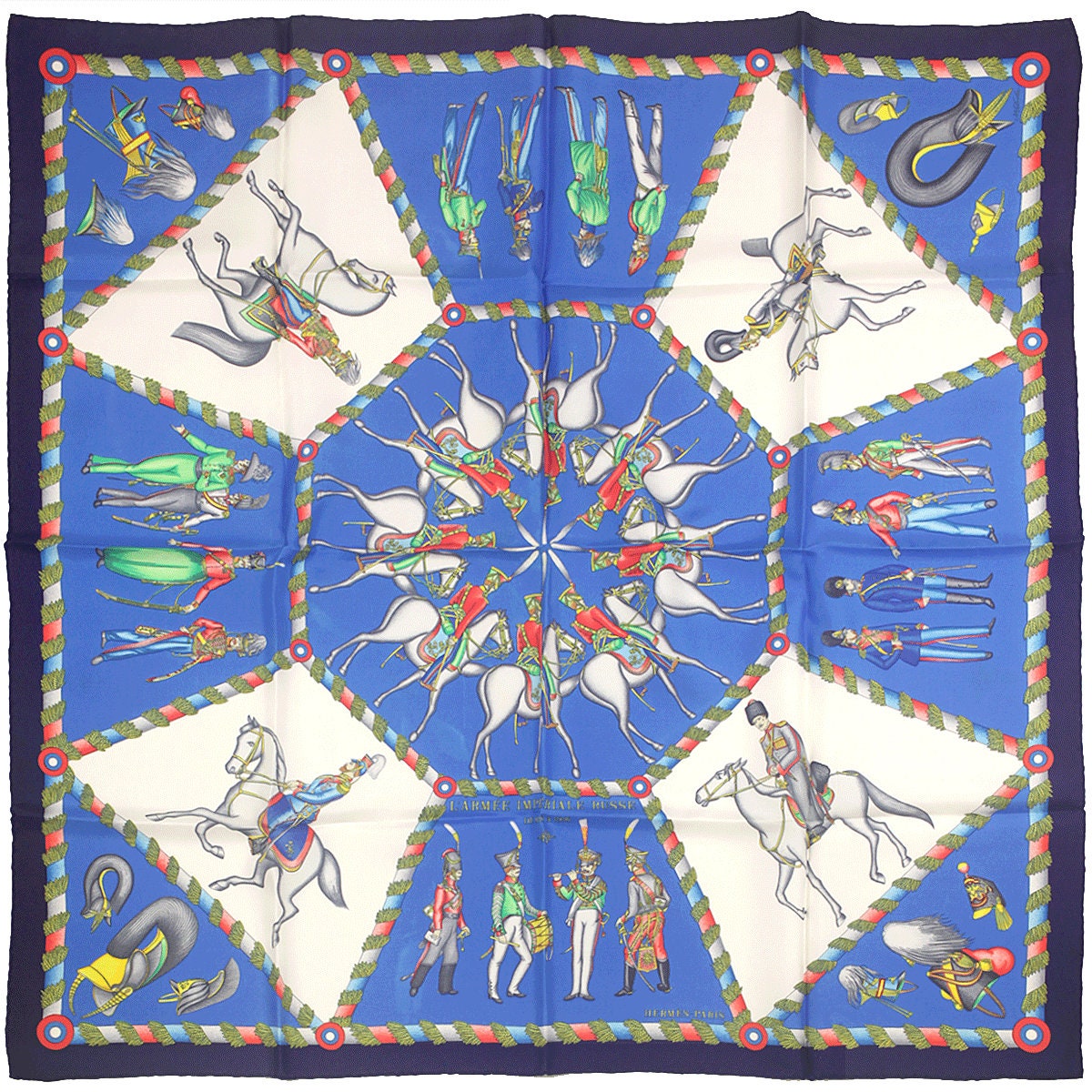 Hermes Scarf "L'Armee Imperiale Russe de 1816 A 1916" by Michel Duchene 90cm Silk | Carre