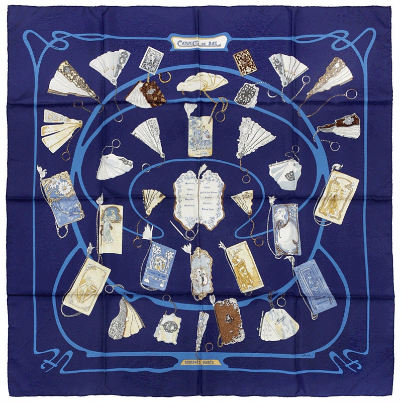 Hermes Scarf "Carnets de Bal" by Caty Latham 90cm Silk | Carre Foulard