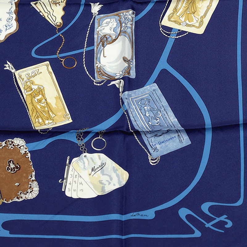 Hermes Scarf "Carnets de Bal" by Caty Latham 90cm Silk | Carre Foulard