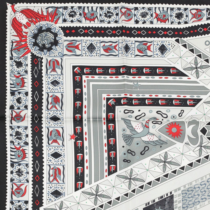 Hermes Scarf "Ors Bleus d'Afrique" by Zoe Pauwels 90cm Silk | Carre Foulard