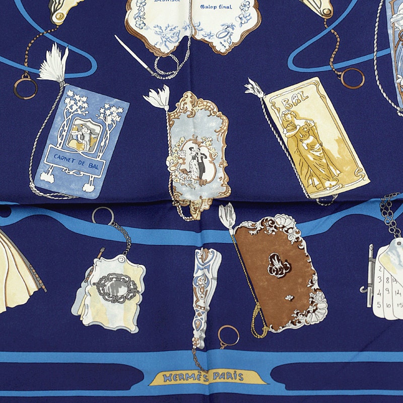 Hermes Scarf "Carnets de Bal" by Caty Latham 90cm Silk | Carre Foulard