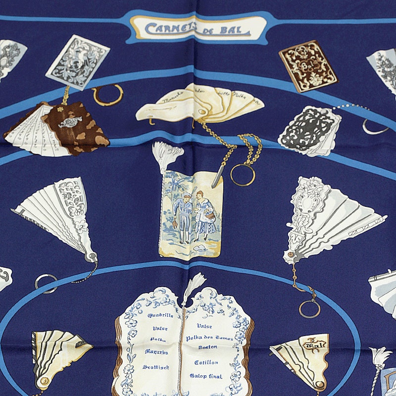 Hermes Scarf "Carnets de Bal" by Caty Latham 90cm Silk | Carre Foulard