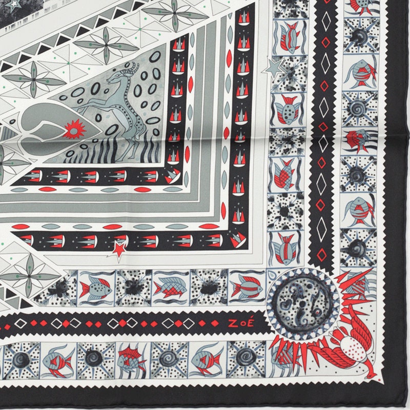 Hermes Scarf "Ors Bleus d'Afrique" by Zoe Pauwels 90cm Silk | Carre Foulard