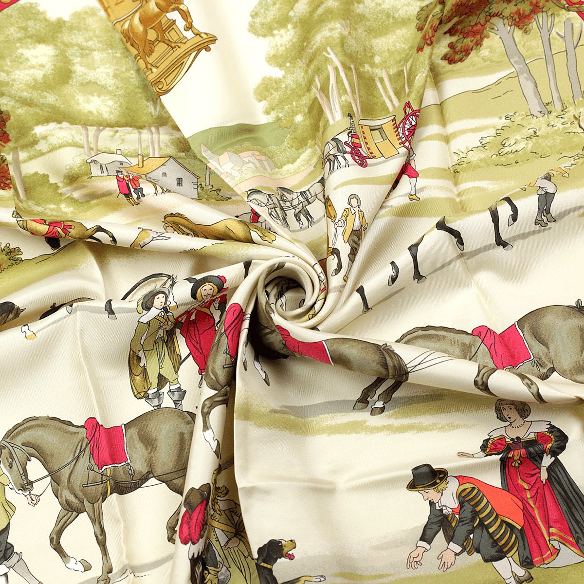 Hermes Scarf "La Presentation de Chevaux" by Philippe Ledoux 90cm Silk | Carre Foulard