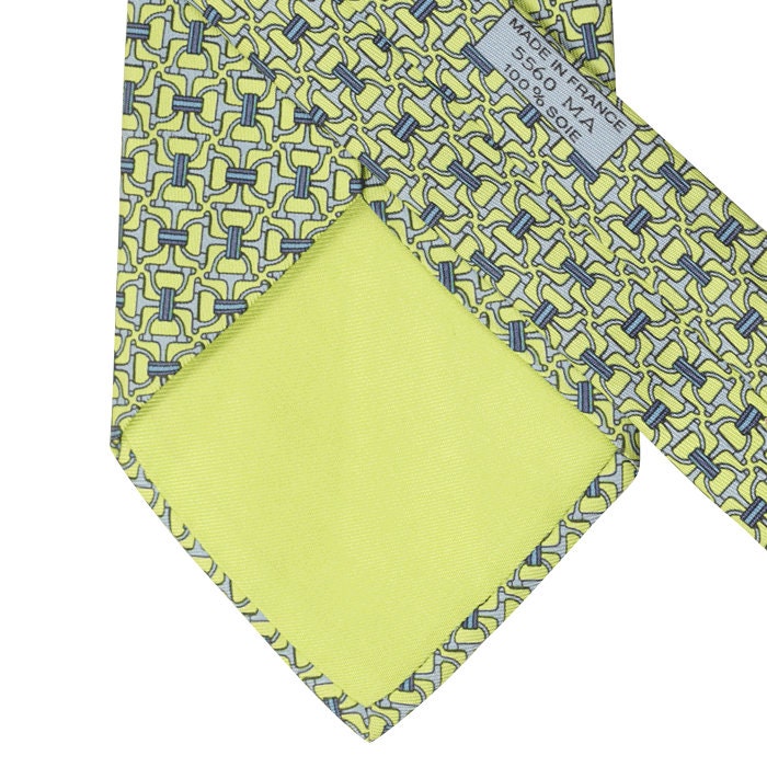 Hermes Men's Silk Tie Equestrian Stirrups Pattern 5560