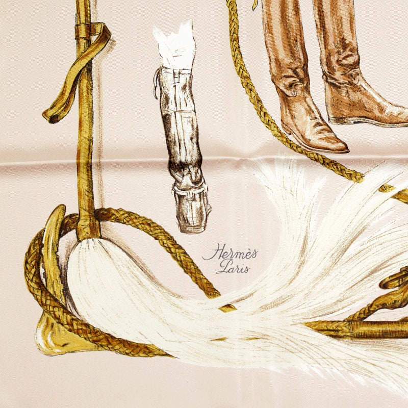 Hermes Scarf "Propos de Bottes" by Xavier De Poret 90cm Silk | Carre Foulard