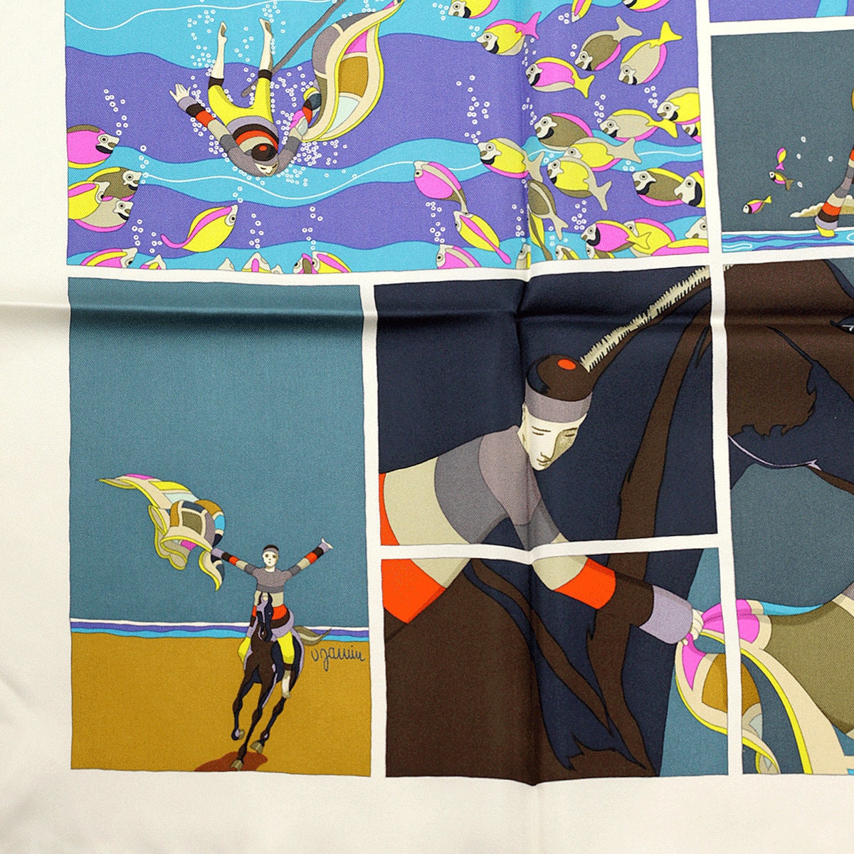 Hermes Scarf "Soie Libre" by Virginie Jamin 90cm Silk | Foulard Carre