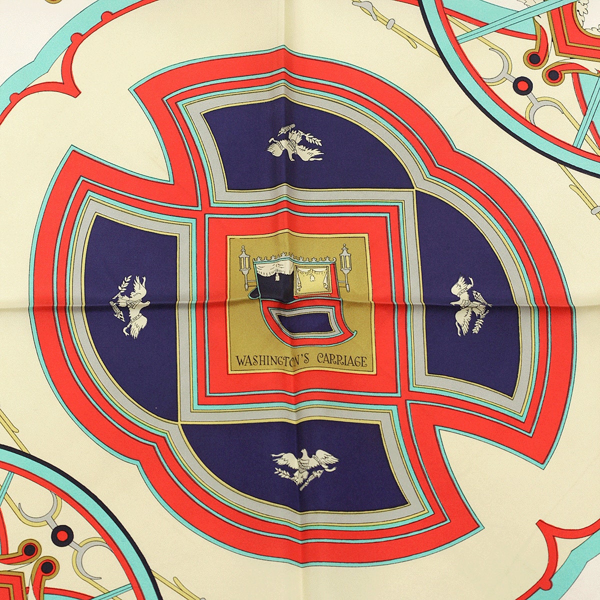 Hermes Scarf "Washington's Carriage" by Caty Latham 90cm Silk | Carre Foulard
