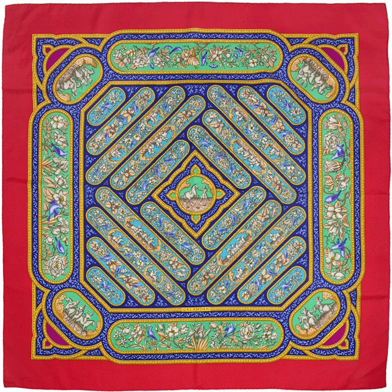 Hermes Scarf "Qalamdan" by Catherine Baschet 90cm Silk | Foulard Carre