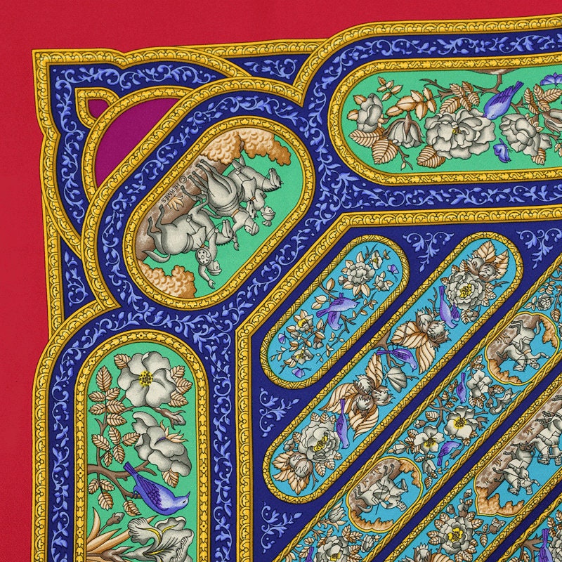 Hermes Scarf "Qalamdan" by Catherine Baschet 90cm Silk | Foulard Carre