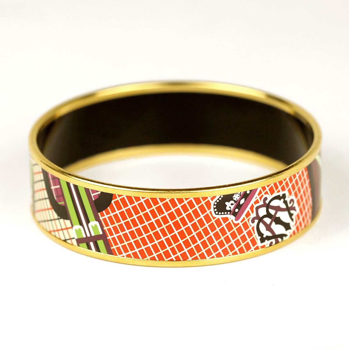 Hermes Bracelet 65 Wide Gold Enamel | Bangle GHW