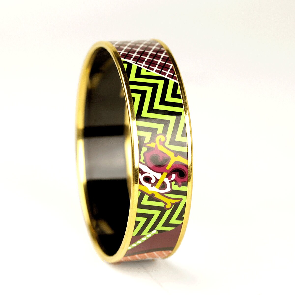 Hermes Bracelet 65 Wide Gold Enamel | Bangle GHW