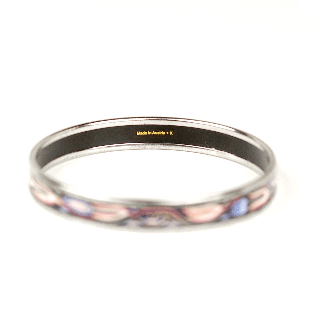 Hermes Bracelet Enamel Palladium Silver 70 Narrow | Bangle SHW