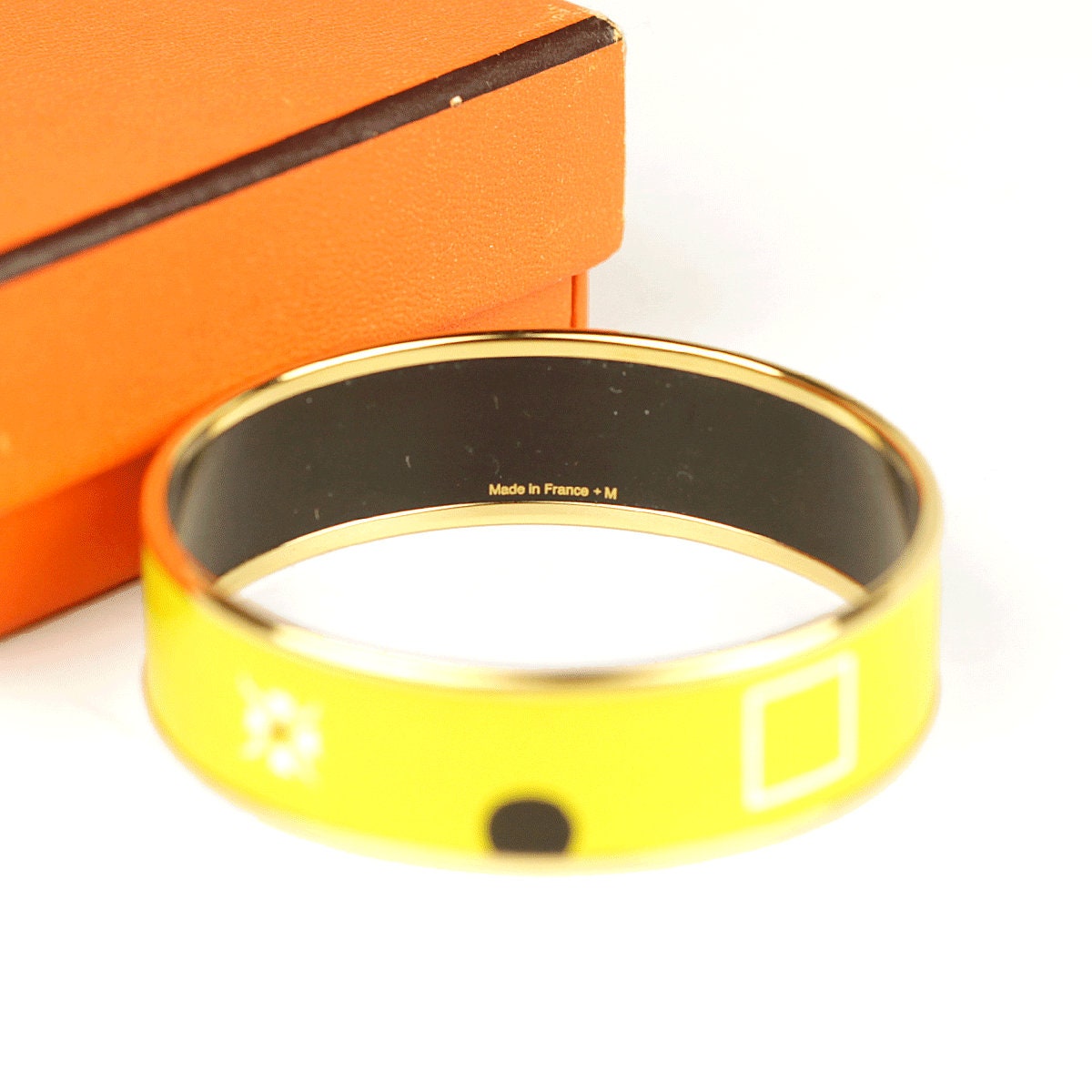 Hermes Bracelet 65 Wide Gold Enamel | Bangle GHW