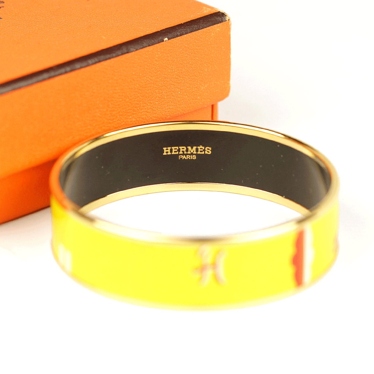 Hermes Bracelet 65 Wide Gold Enamel | Bangle GHW