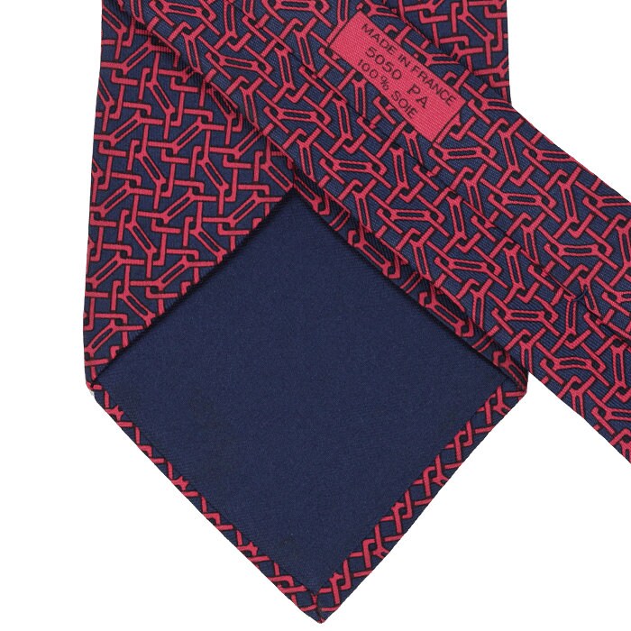 Hermes Men's Silk Tie Geometric Pattern 5050
