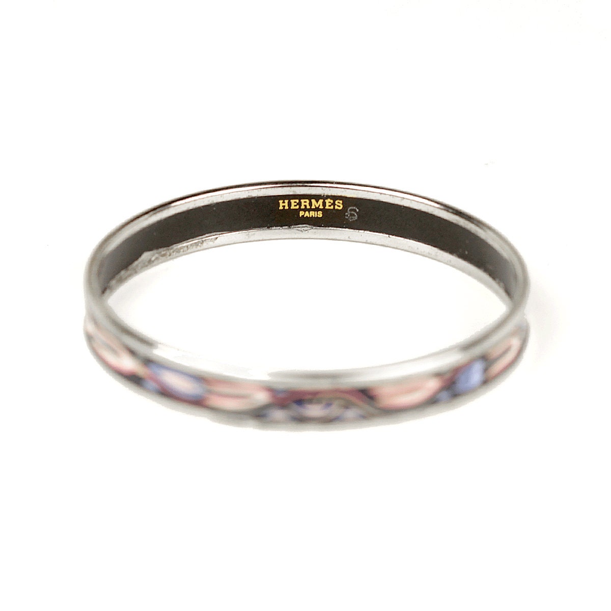 Hermes Bracelet Enamel Palladium Silver 70 Narrow | Bangle SHW