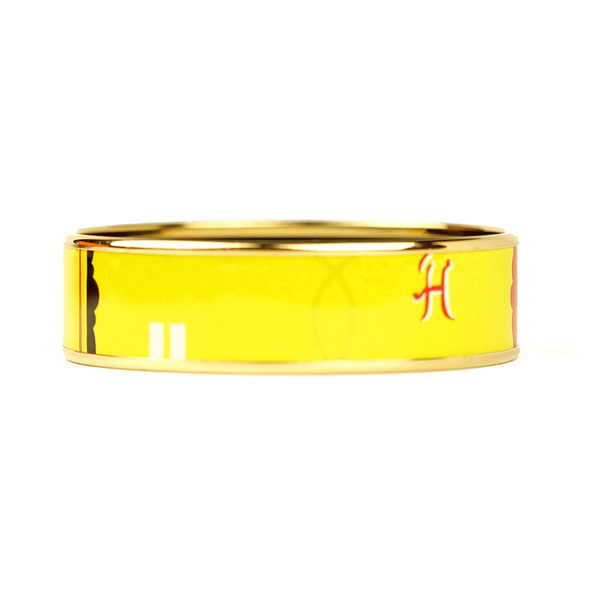 Hermes Bracelet 65 Wide Gold Enamel | Bangle GHW