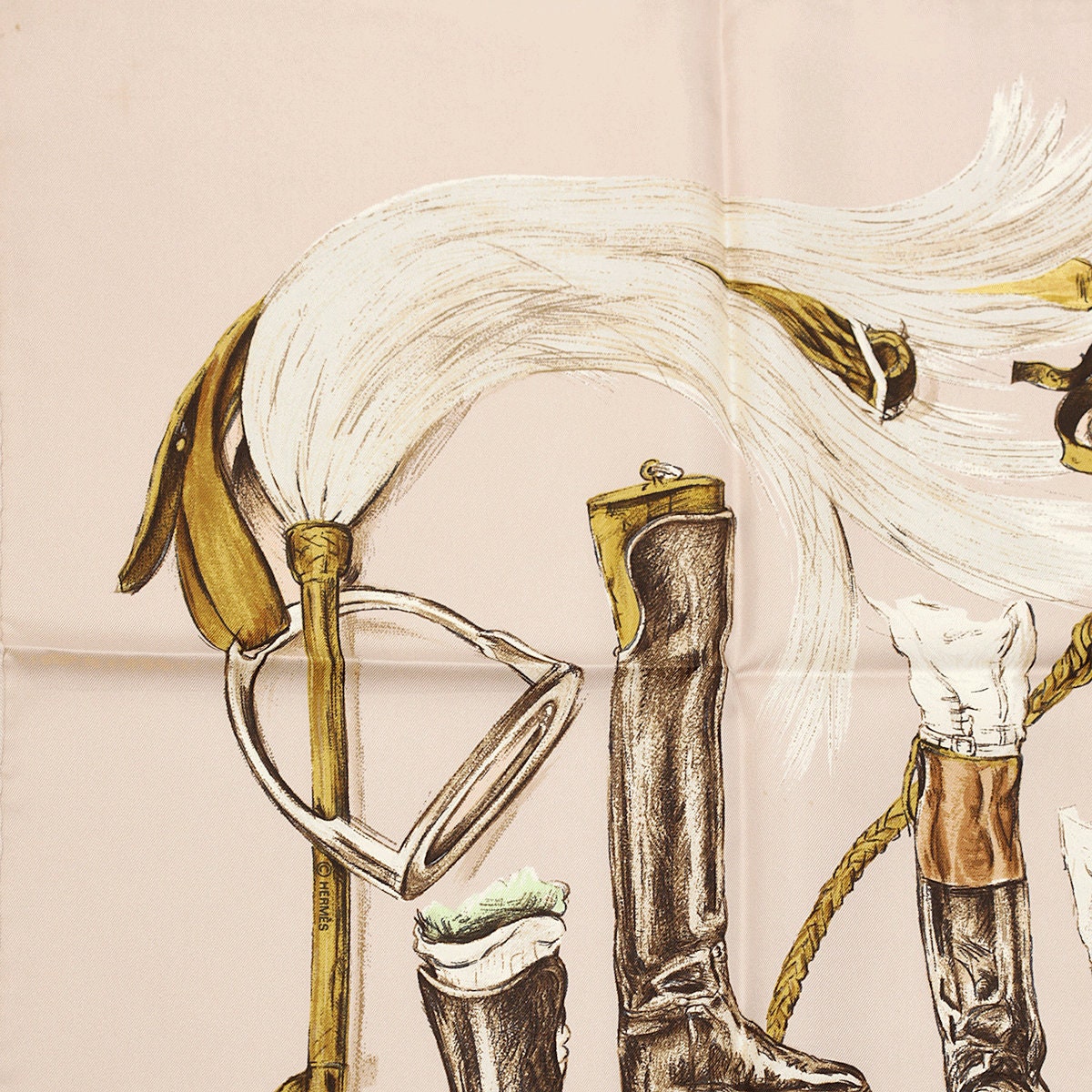 Hermes Scarf "Propos de Bottes" by Xavier De Poret 90cm Silk | Carre Foulard