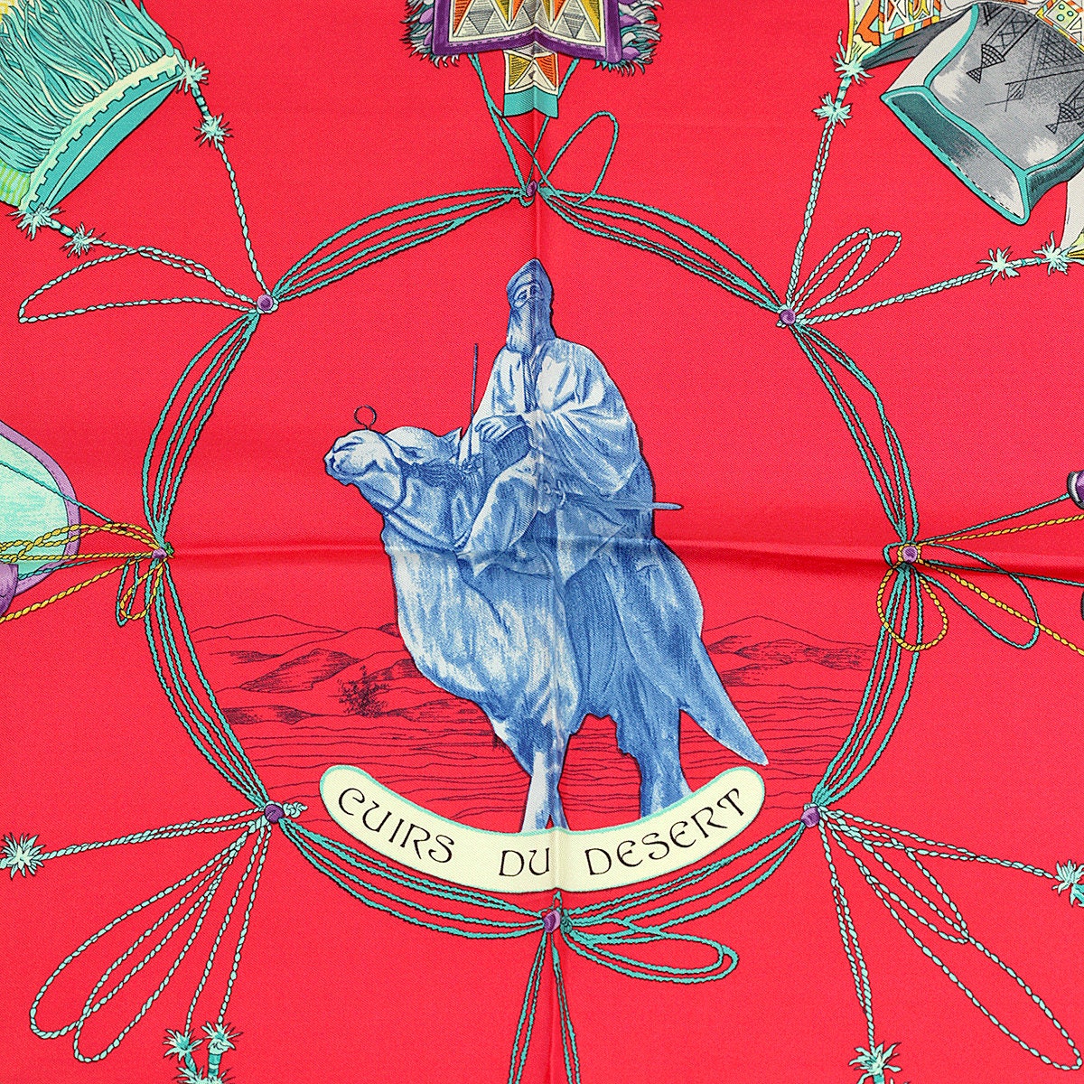 Hermes Scarf "Cuirs du Desert" by Françoise De La Perriere  90cm Silk | Carre Foulard