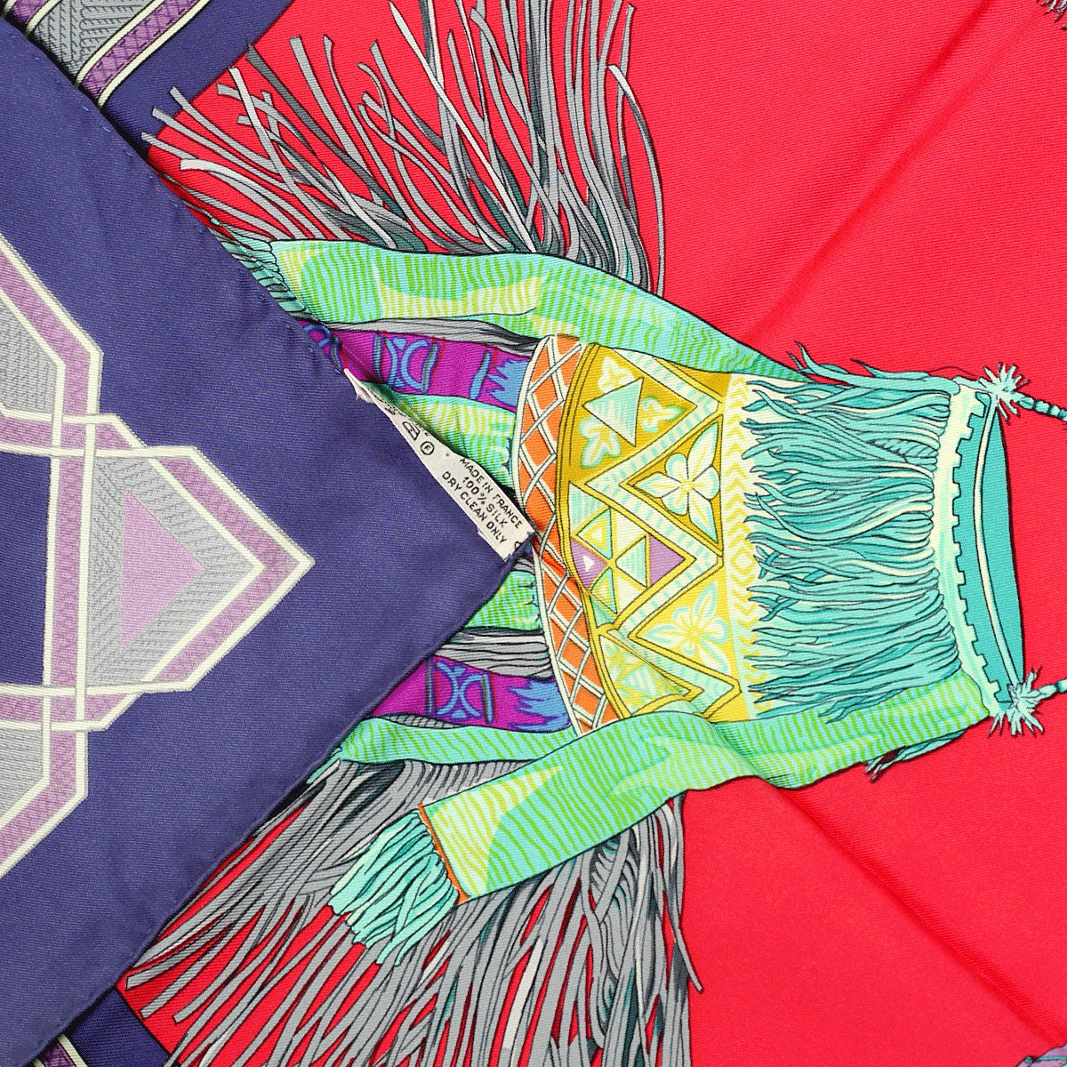 Hermes Scarf "Cuirs du Desert" by Françoise De La Perriere  90cm Silk | Carre Foulard