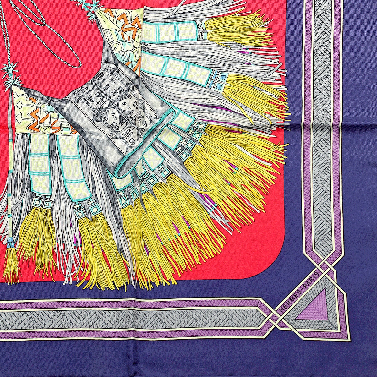 Hermes Scarf "Cuirs du Desert" by Françoise De La Perriere  90cm Silk | Carre Foulard